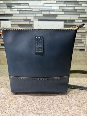 Portland Leather blue Festival bag